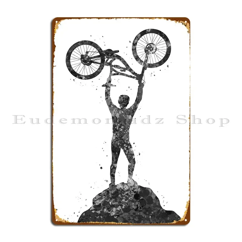 Mountain Biking Europe - ダウンヒルマウンテンバイクメタルプラーククラブ壁飾りパブデザイナーデザインブリキ看板ポスター
